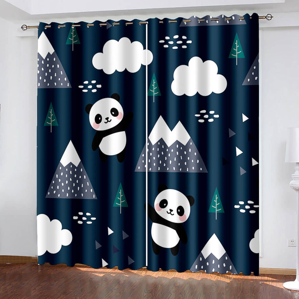 Panda Curtains Blackout Window Treatments Drapes for Room Decoration (Online Order Only)