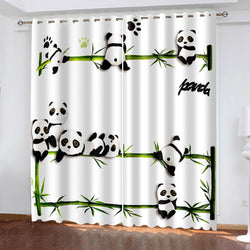 Panda Curtains Blackout Window Treatments Drapes for Room Decoration (Online Order Only)