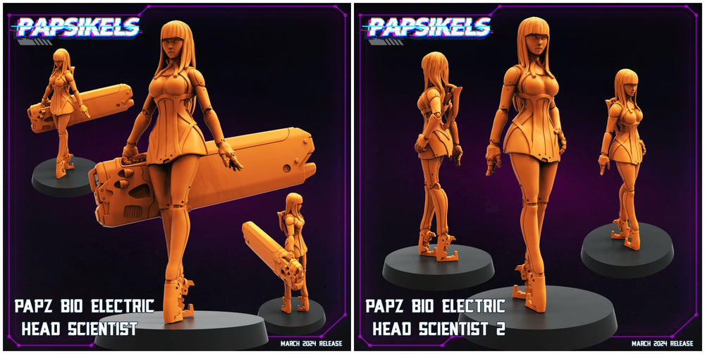 3D Printed Papsikels Papz Bio Electric Head Scientist Set 28mm 32mm (Online Only)