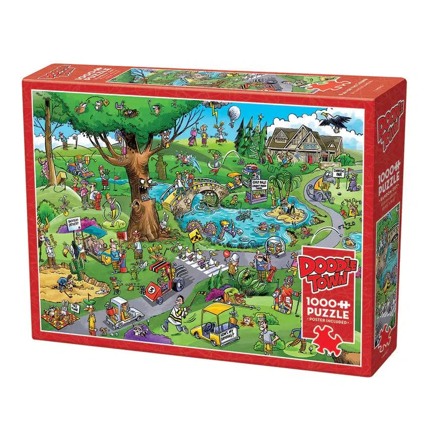 Par for the Course Doodle Town 1000 Piece Jigsaw Puzzle Cobble Hill (ONLINE ORDER ONLY)