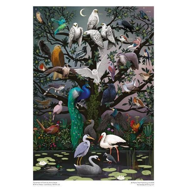 Parliament of Fowls by Anna Stead 1000 Piece Jigsaw Puzzle Flame Tree