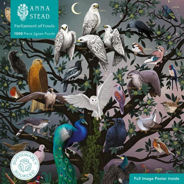 Parliament of Fowls by Anna Stead 1000 Piece Jigsaw Puzzle Flame Tree