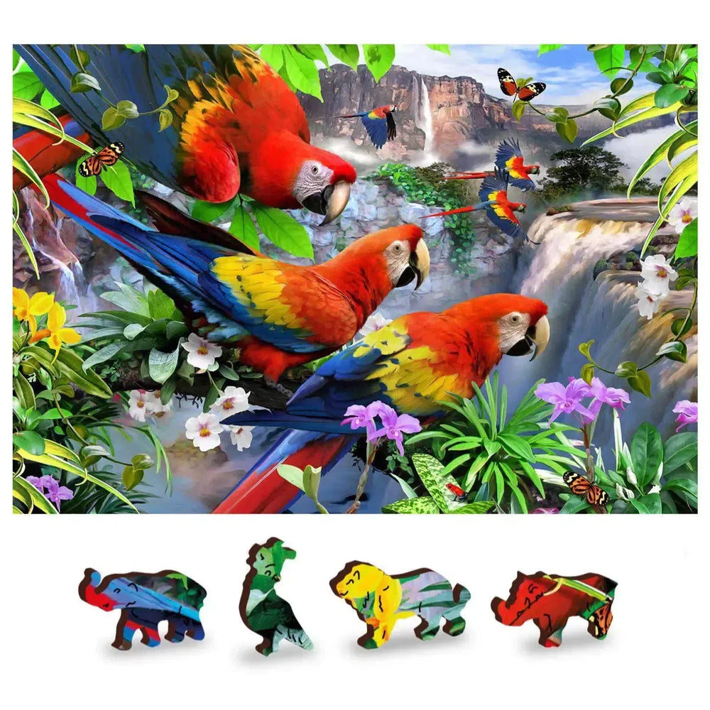 Parrot Island 150 Piece Wood Jigsaw Puzzle Wooden City (ONLINE ORDER ONLY)