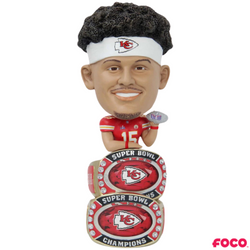 Kansas City Chiefs Super Bowl LVIII Champions Double Ring Base Bighead Bobblehead (ONLINE ORDER ONLY)