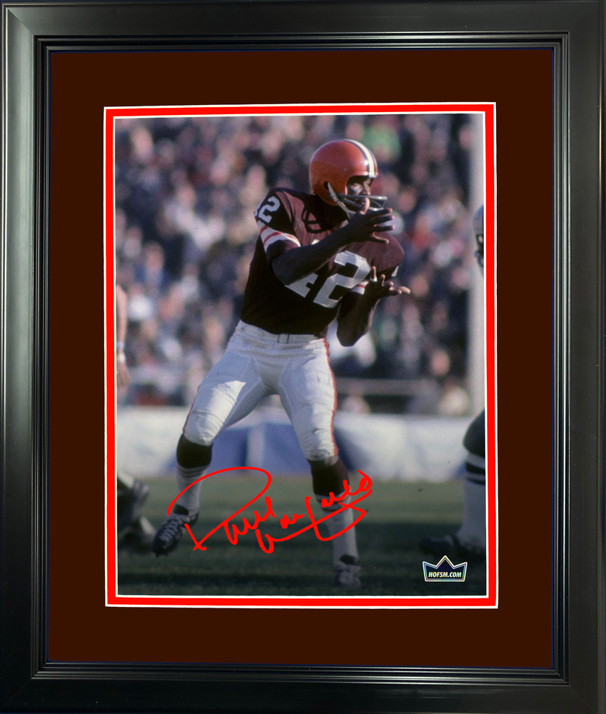 Framed Paul Warfield Facsimile Laser Engraved Signature Auto Cleveland Browns 11"x14" Football Photo HOFSM Holo (ONLINE ORDER ONLY)