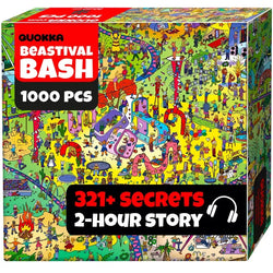 Pawchella Bash "Seek & See" 1000 Piece Jigsaw Puzzle Quokka