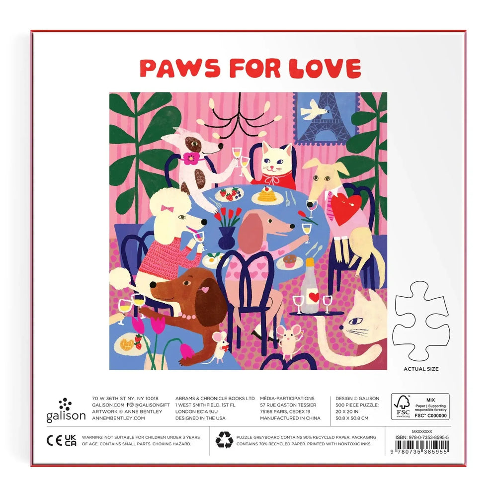 Paws for Love 500 Piece Jigsaw Puzzle Galison