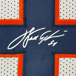 Framed Facsimile Autographed Walter Payton 35x39 Chicago White Reprint Laser Auto Football Jersey Size Men's XL (ONLINE ORDER ONLY)