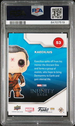 2023 UPPER DECK FUNKO POP MARVEL  KAECILIUS PLATINUM #53  PSA 10 (Online Order Only)