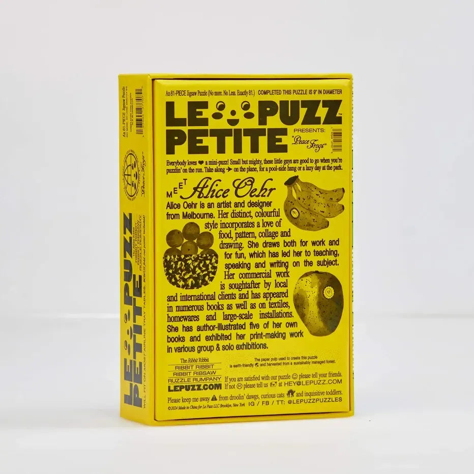 Peace Frogs 81 Piece Round Jigsaw Puzzle Le Puzz