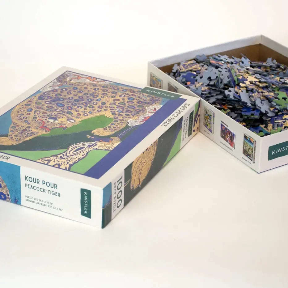 Peacock Tiger by Kour Pour 1000 Piece Jigsaw Puzzle Kinstler