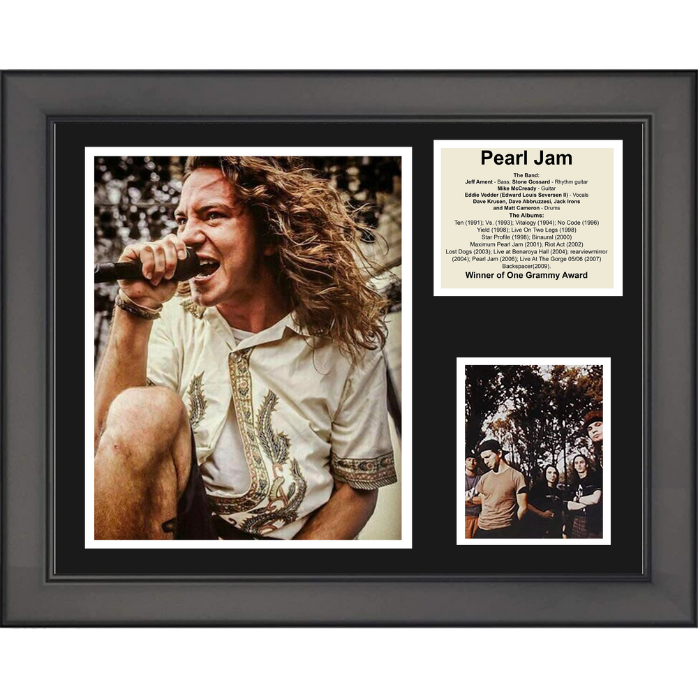 Framed Pearl Jam Band Discography 11"x14" Music Three Photo Collage (ONLINE ORDER ONLY)
