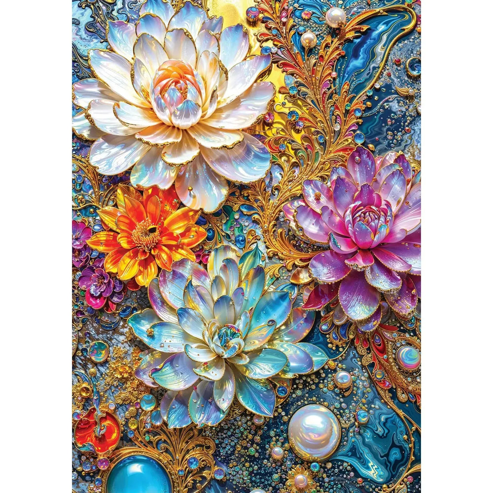 Pearlescent Waterlilies 1000 Piece Jigsaw Puzzle Enjoy (ONLINE ORDER ONLY)