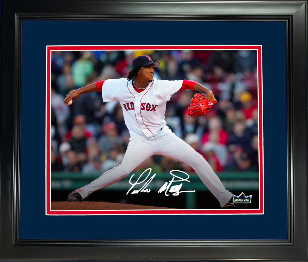 Framed Pedro Martinez Boston Red Sox Facsimile Laser Engraved Signature Auto 11"x14" Baseball Photo HOFSM Holo (ONLINE ORDER ONLY)