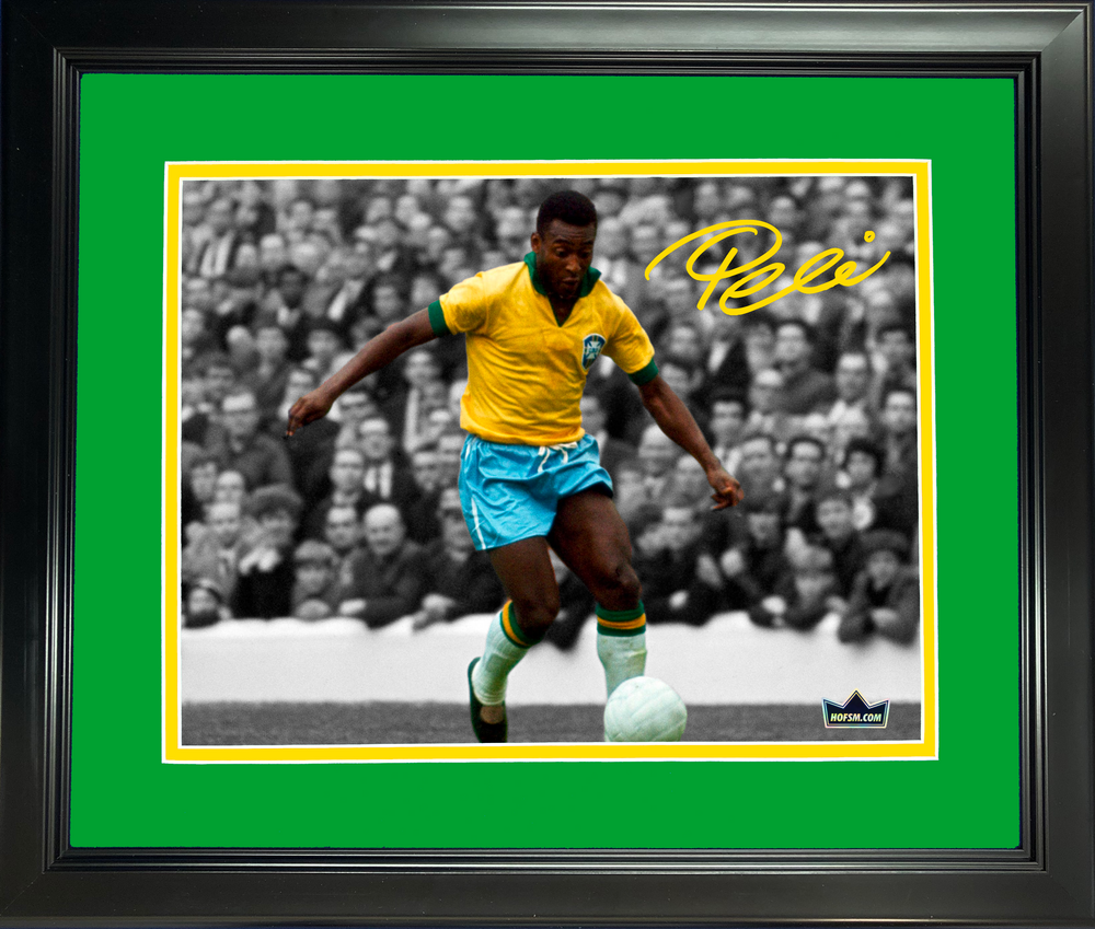 Framed Pele Brazil World Cup Champions Facsimile Laser Engraved Signature Auto 11"x14" Soccer Photo HOFSM Holo (ONLINE ORDER ONLY)