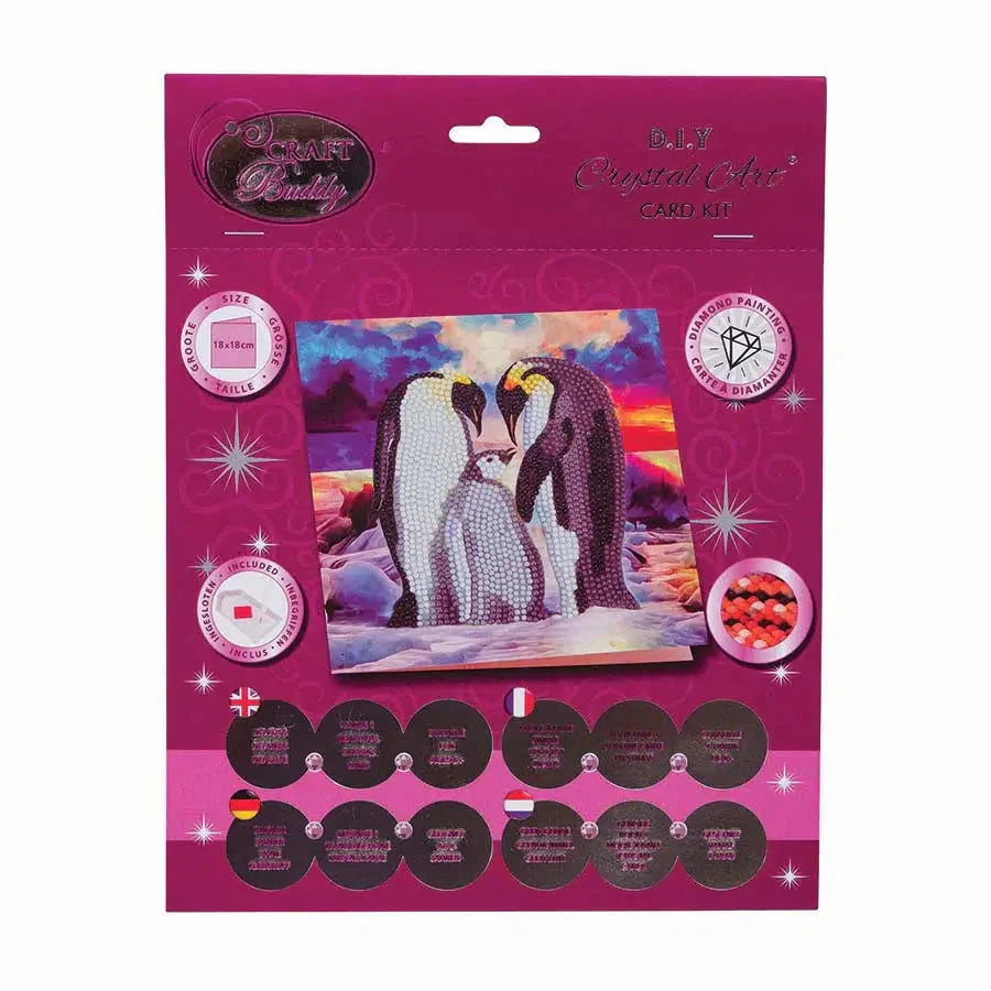 Penguin Family Crystal Art Card Kit Craft Buddy (ONLINE ORDER ONLY)