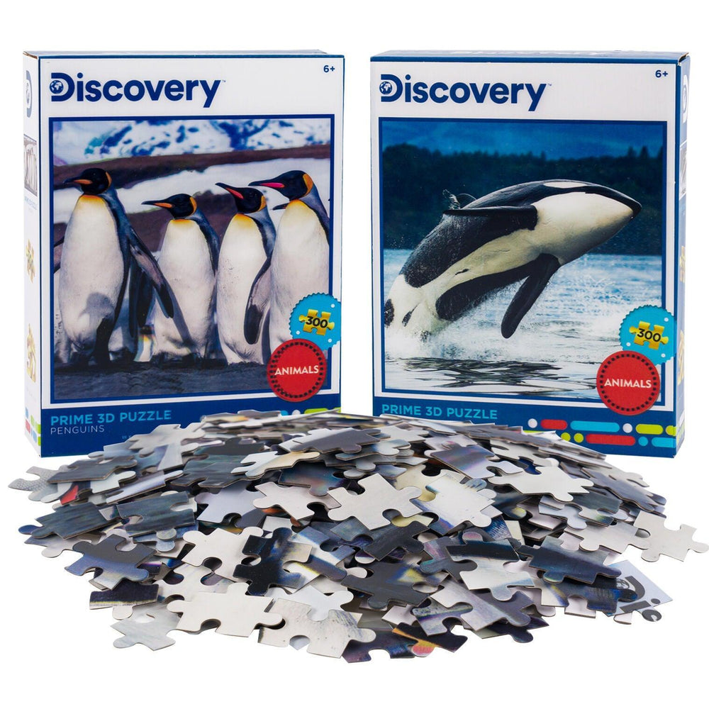 Penguins & Orca Set of 2 300 Piece Lenticular Jigsaw Puzzles Prime 3D (ONLINE ORDER ONLY)