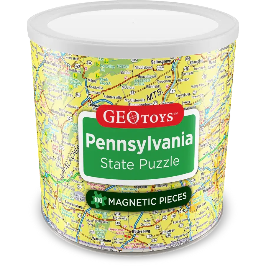 Pennsylvania State 100 Piece Magnetic Jigsaw Puzzle Geotoys (ONLINE ORDER ONLY)