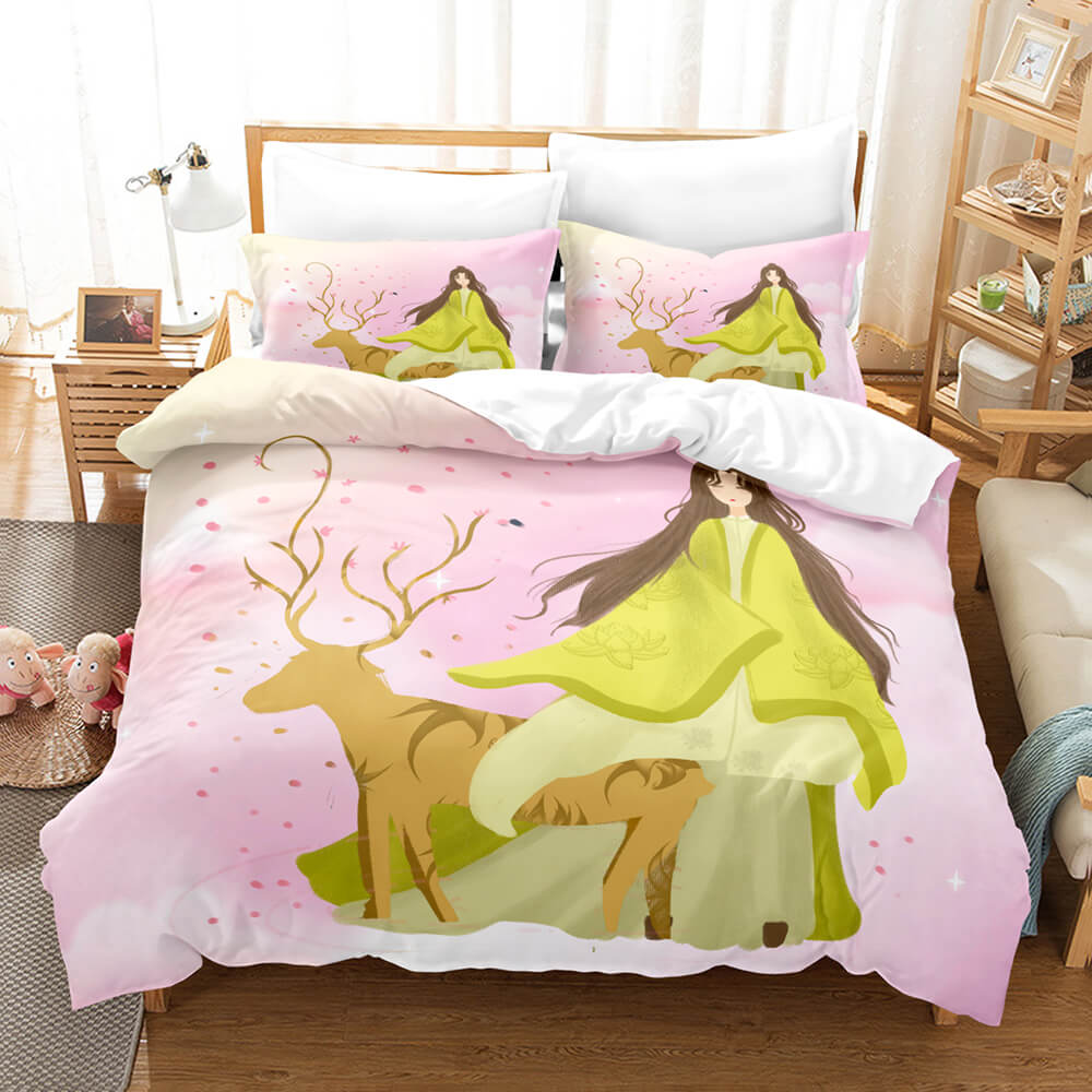 Pere David's deer Bedding Set Elk Quilt Cover Without Filler (Online Order Only)