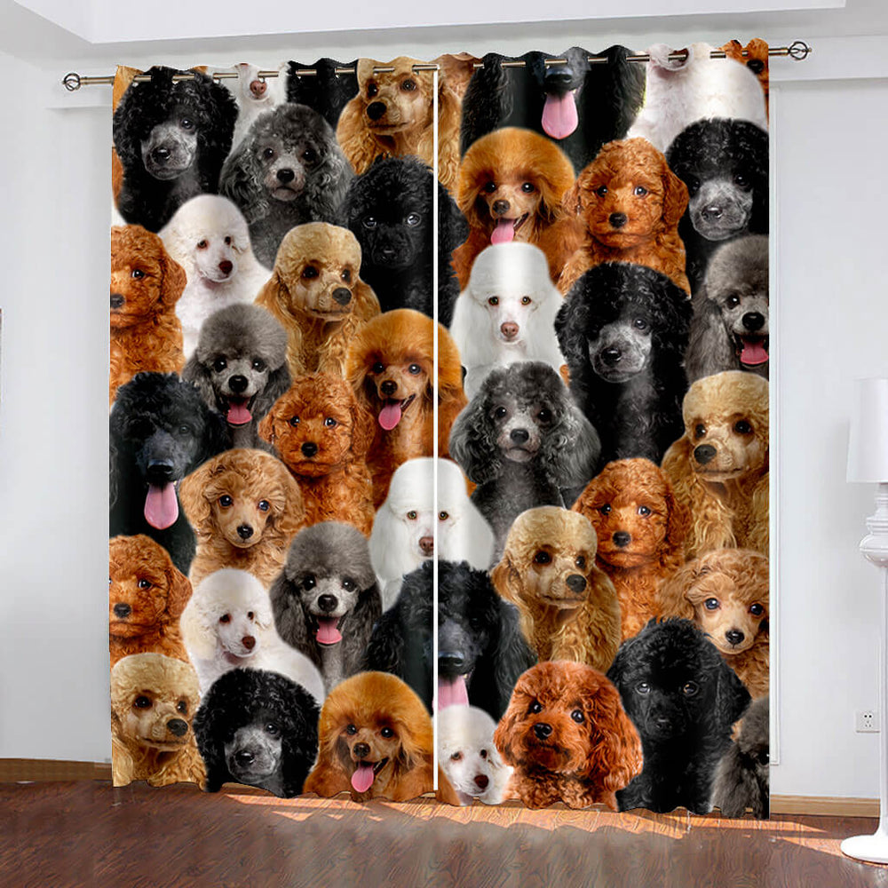 Pet Dogs Curtains Blackout Window Treatments Drapes for Room Decoration (Online Order Only)
