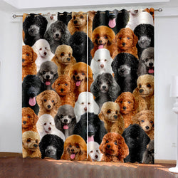 Pet Dogs Curtains Blackout Window Treatments Drapes for Room Decoration (Online Order Only)
