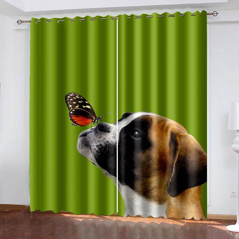 Pet Dogs Curtains Blackout Window Treatments Drapes for Room Decoration (Online Order Only)