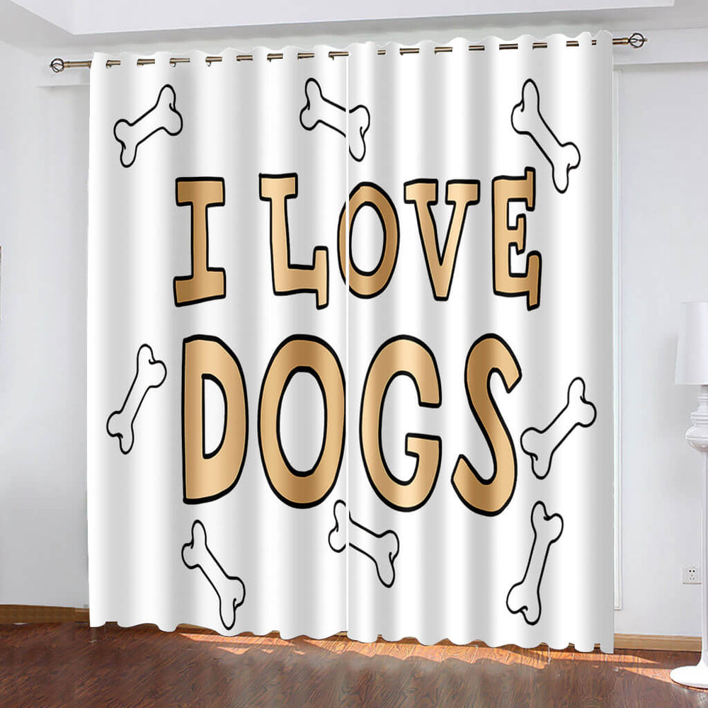 Pet Dogs Curtains Blackout Window Treatments Drapes for Room Decoration (Online Order Only)