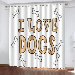 Pet Dogs Curtains Blackout Window Treatments Drapes for Room Decoration (Online Order Only)