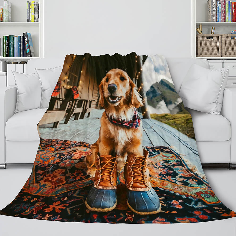 Pet Puppy Dog Flannel Blanket Room Decoration (Online Order Only)