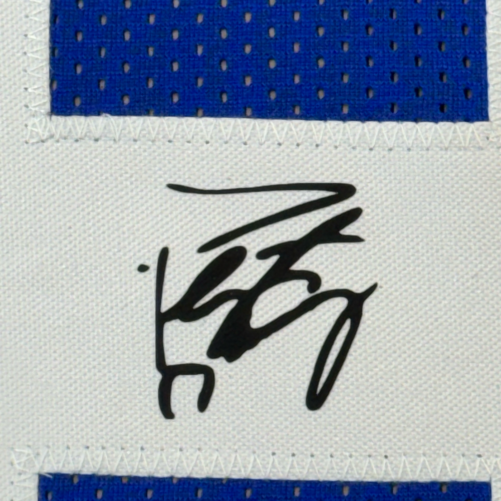 Framed Facsimile Autographed Peyton Manning 35x39 Indianapolis Blue Reprint Laser Auto Football Jersey (ONLINE ORDER ONLY)