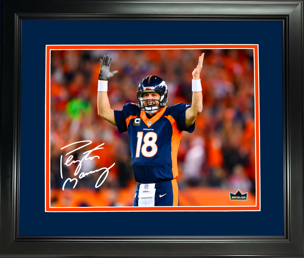 Framed Peyton Manning Denver Broncos Facsimile Laser Engraved Signature Auto 11"x14" Football Photo HOFSM Holo (ONLINE ORDER ONLY)