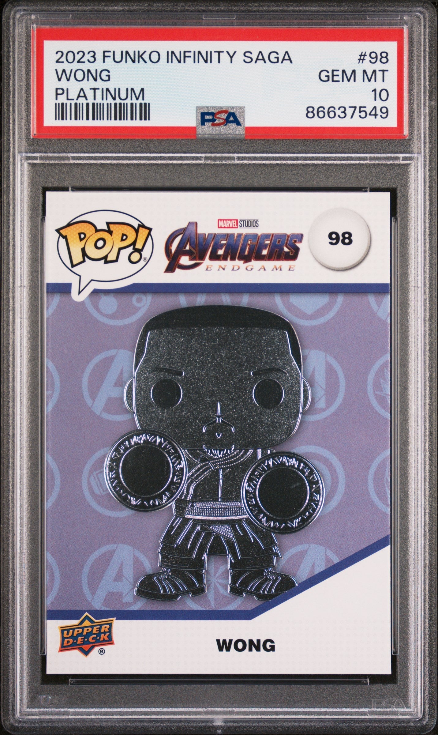 2023 UPPER DECK FUNKO POP MARVEL  WONG PLATINUM #98  PSA 10 (Online Order Only)