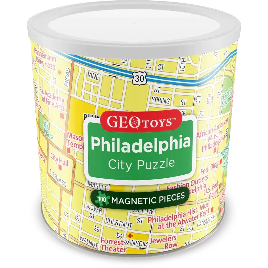 Philadelphia City 100 Piece Magnetic Jigsaw Puzzle Geotoys (ONLINE ORDER ONLY)