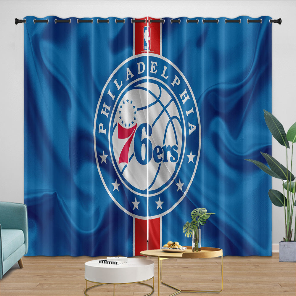 Philadelphia 76ers Curtains Blackout Window Drapes Room Decoration (Online Order Only)
