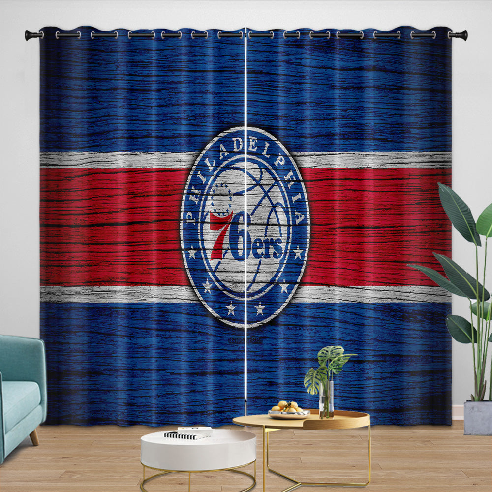 Philadelphia 76ers Curtains Blackout Window Drapes Room Decoration (Online Order Only)
