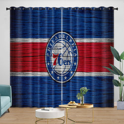 Philadelphia 76ers Curtains Blackout Window Drapes Room Decoration (Online Order Only)