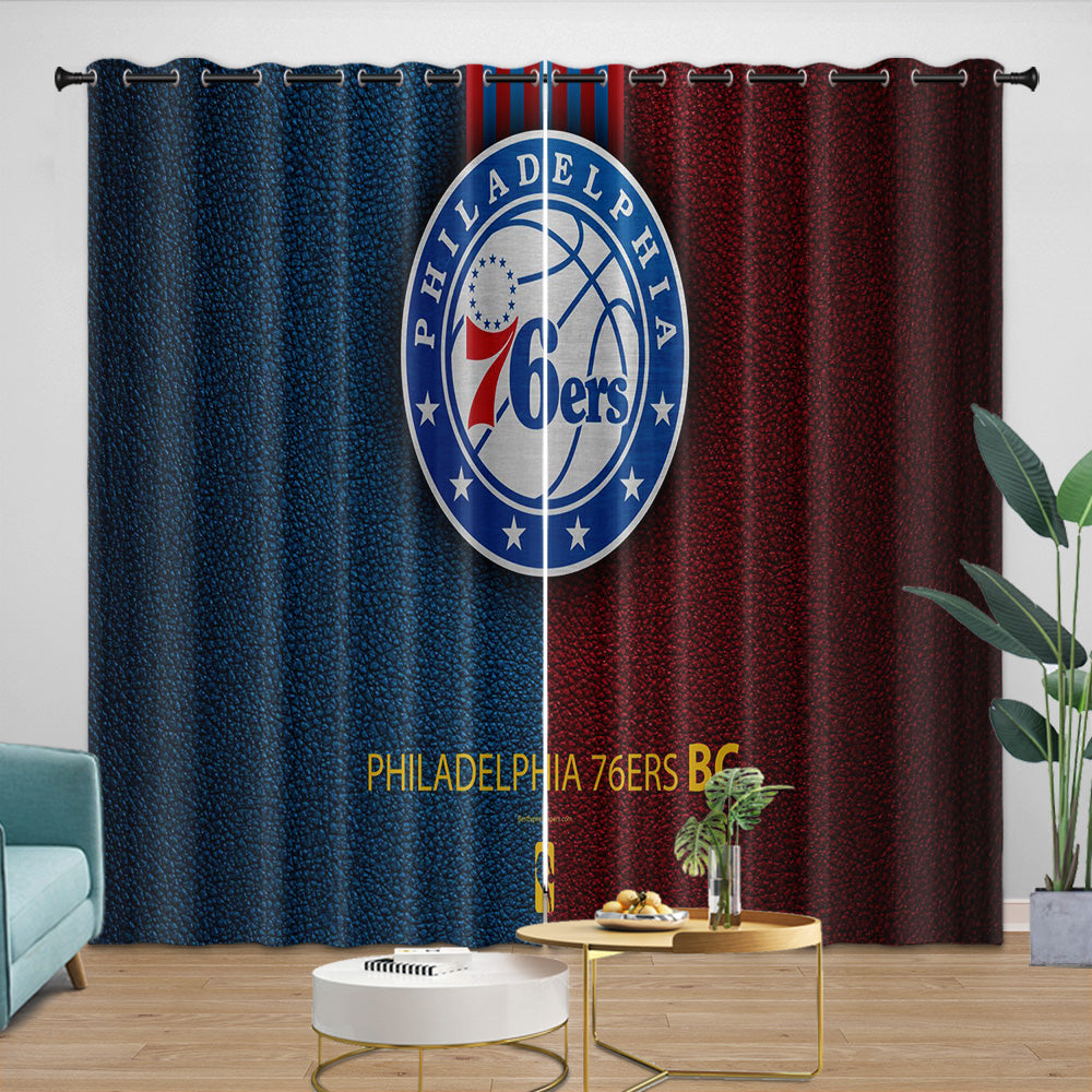 Philadelphia 76ers Curtains Blackout Window Drapes Room Decoration (Online Order Only)