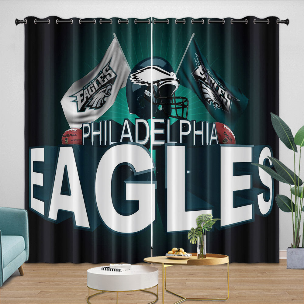 Philadelphia Eagles Curtains Blackout Window Drapes Room Decoration (Online Order Only)