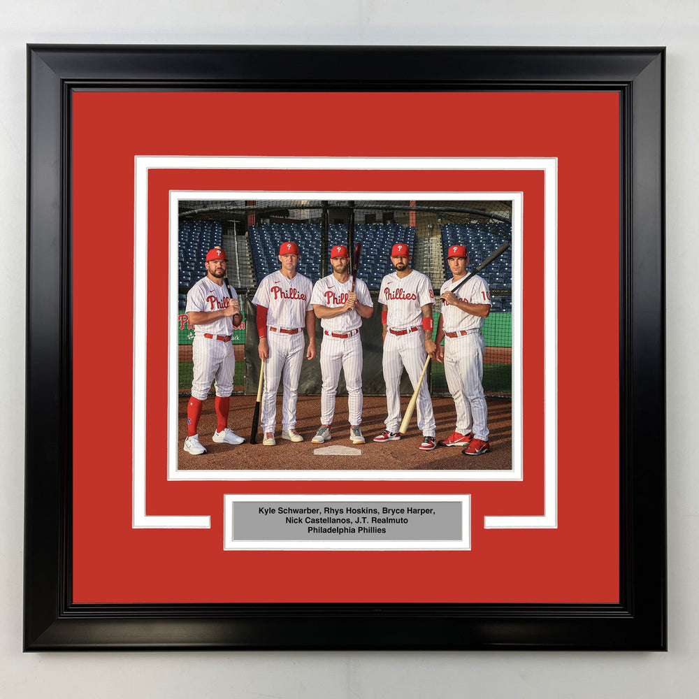 Framed Schwarber, Hoskins, Harper, Castellanos, Realmuto Philadelphia Phillies 8x10 Baseball Photo (ONLINE ORDER ONLY)