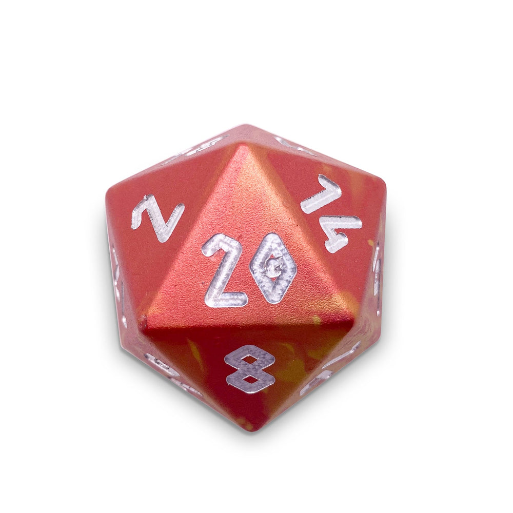 Wondrous Dice® Countdown D20 in Phoenix Tears by  6063 Aircraft Grade Aluminum (ONLINE ORDER ONLY)