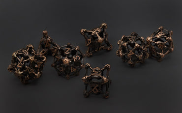 Copper Deadly Skull Dice Hollow Metal 7-Dice Set (Online Only)