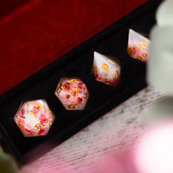Pink Blossom Handmade Resin DND Dice Set (ONLINE ORDER ONLY)
