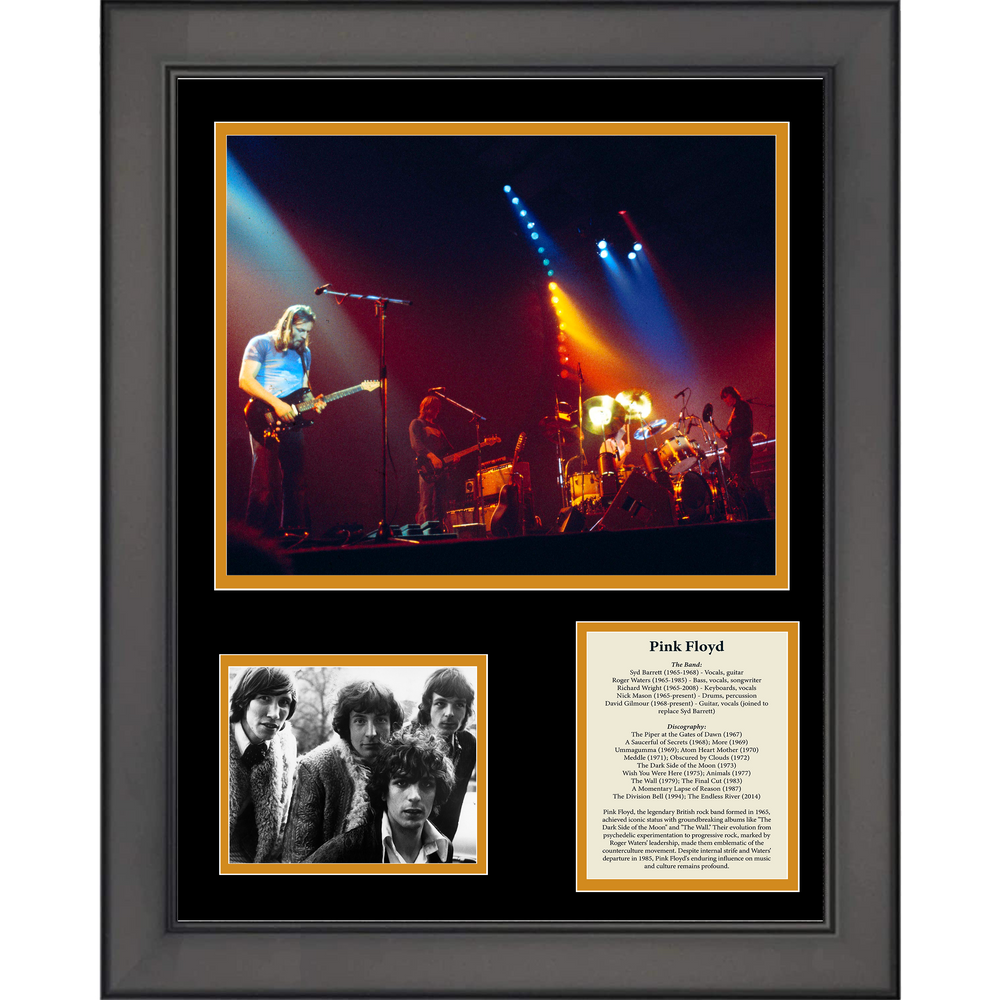 Framed Pink Floyd Band Members & Discography 11"x14"Music Three Photo Collage (ONLINE ORDER ONLY)