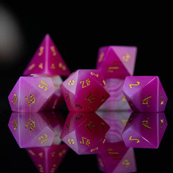 Pre-Order || Pink Agate Stone Dice Set