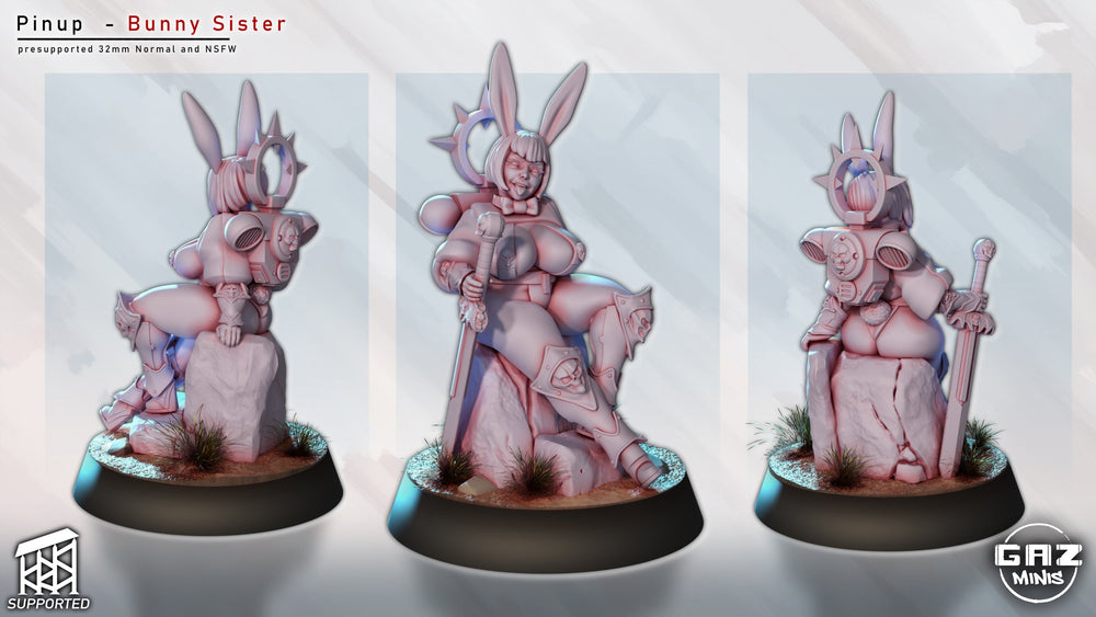 Bunny Sister Squad Captain - Sci-Fi Miniature - (SFW/NSFW 18+) (ONLINE ORDER ONLY)