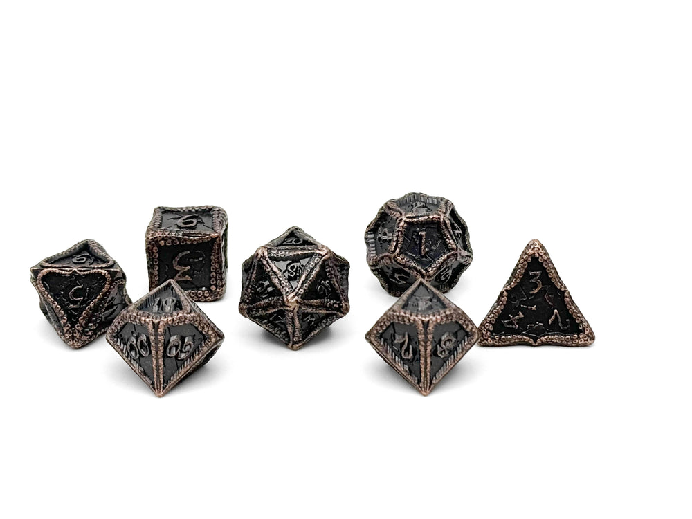 Pirate Dice - Jolly Roger 7 Piece RPG set Alloy Metal Dice (ONLINE ORDER ONLY)