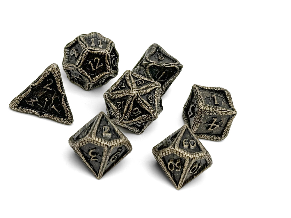 Pirate Dice - Pieces of 8 7 Piece RPG set Alloy Metal Dice (ONLINE ORDER ONLY)