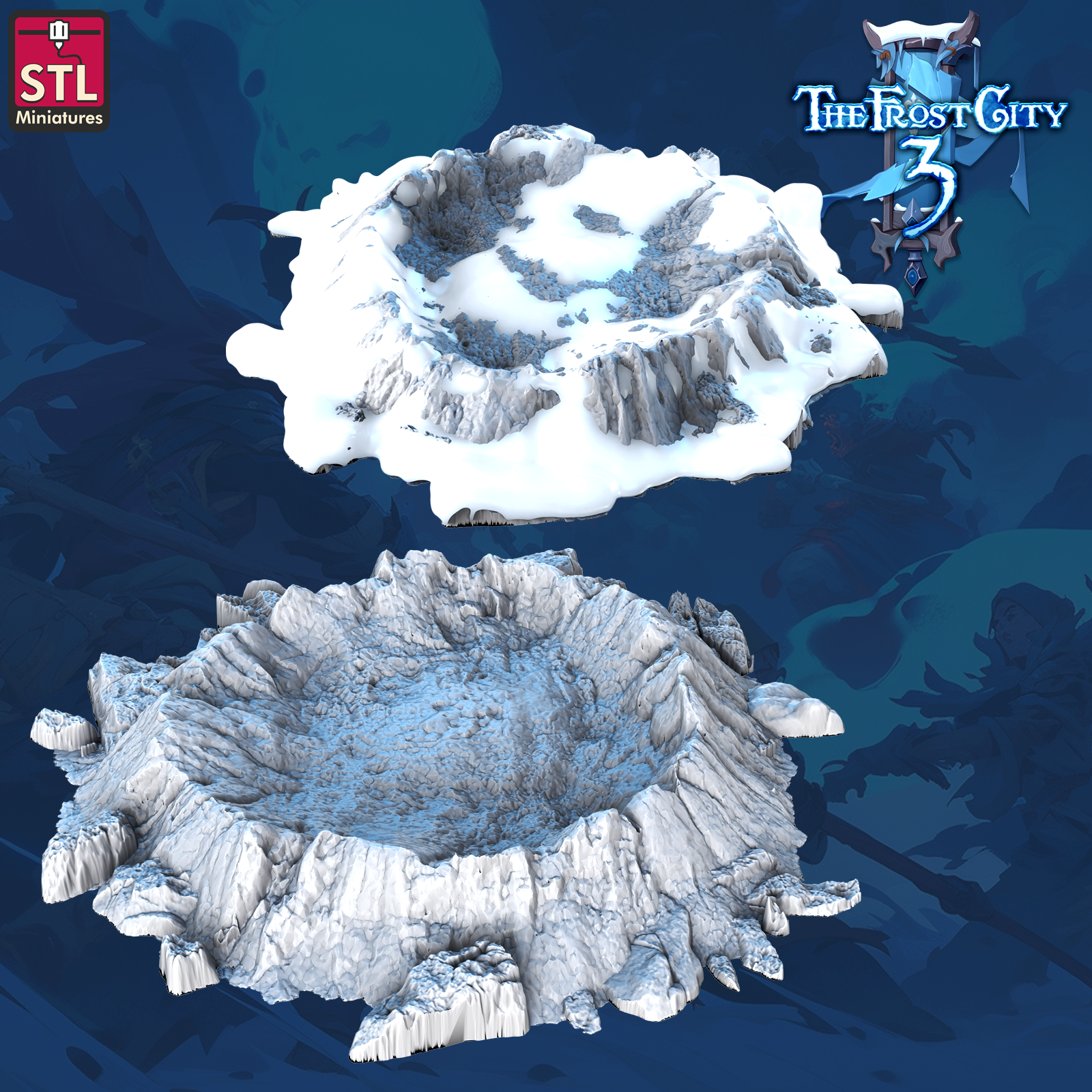 3D Printed STL Miniatures Pit Hole Core Props The Frost City 3 28 - 32mm War Gaming D&D (Online Only)