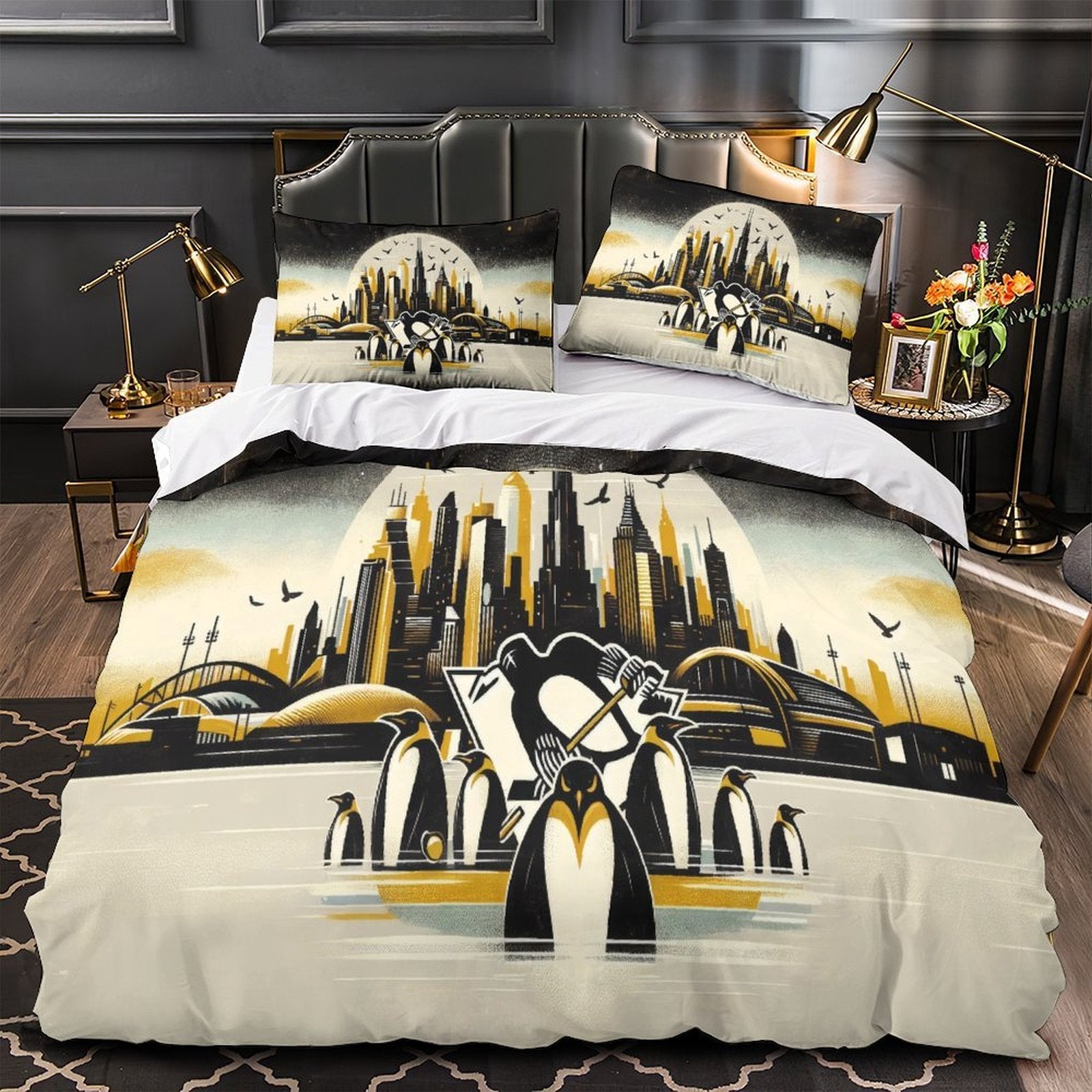 Pittsburgh Penguins Bedding Set Quilt Duvet Cover Without Filler (Online Order Only)