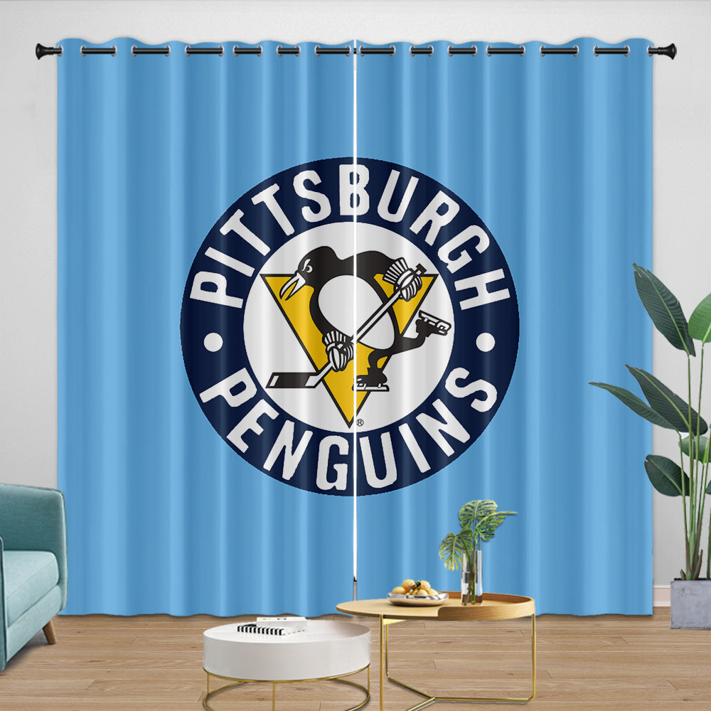 Pittsburgh Penguins Curtains Blackout Window Drapes Room Decoration (Online Order Only)